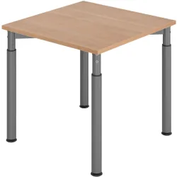 Schreibtisch Office Braun Holz 80 cm Höhenverstellbar (manuell) - Farbe: Nussbaum - Material: Holzwerkstoff - Schreibtisch