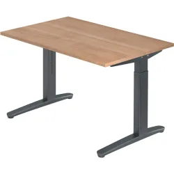 Schreibtisch Office Braun Holz 120 cm Höhenverstellbar (manuell) - Farbe: Nussbaum - Material: Holzwerkstoff - Schreibtisch