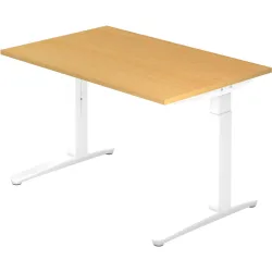 Schreibtisch Office Braun Holz 120 cm Höhenverstellbar (manuell) - Farbe: buche - Material: Holzwerkstoff - Schreibtisch