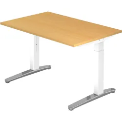 Schreibtisch Office Braun Holz 120 cm Höhenverstellbar (manuell) - Farbe: buche - Material: Holzwerkstoff - Schreibtisch