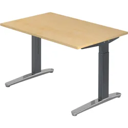 Schreibtisch Office Holz 120 cm Höhenverstellbar (manuell) - Farbe: Ahorn - Material: Holzwerkstoff - Schreibtisch