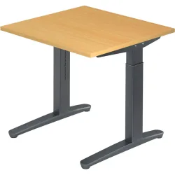 Schreibtisch Office Braun Holz 80 cm Höhenverstellbar (manuell) - Farbe: buche - Material: Holzwerkstoff - Schreibtisch