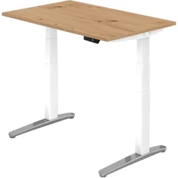 Schreibtisch Office Braun Holz 120 cm - Farbe: Asteiche - Material: Holzwerkstoff - Schreibtisch