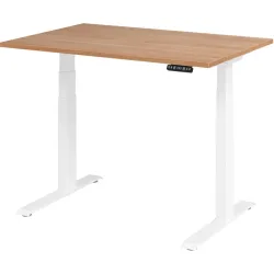 Hammerbacher Sitz-Steh-Arbeitsplatz XDKB12 1.200 x 800 x 1.290 mm Walnuss, Weiß