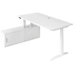 Hammerbacher Sitz-Stehschreibtisch VXBHM2C/WW/WW Weiß