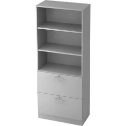 Regal Office Grau Holz 80 cm 200.4 cm - Material: Holzwerkstoff - Regal