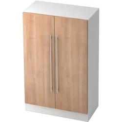 Aktenschrank Office Braun/Weiss Holz 80 cm 42 cm 127 cm - Farbe: nussbaum, weiss - Material: Holzwerkstoff - Aktenschrank