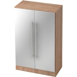 Aktenschrank Office Silber/Braun Holz 80 cm 42 cm 127 cm - Farbe: Silber, Nussbaum - Material: Holzwerkstoff - Aktenschrank