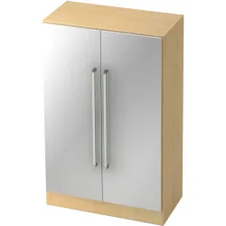 Aktenschrank Office Silber/Braun Holz 80 cm 42 cm 127 cm - Farbe: Silber, Ahorn Dekor - Material: Holzwerkstoff - Aktenschrank