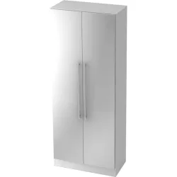 Aktenschrank Office Silber/Weiss Holz 80 cm 42 cm 200.4 cm - Farbe: Silber, Weiss - Material: Holzwerkstoff - Aktenschrank