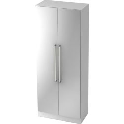 Aktenschrank Office Silber/Weiss Holz 80 cm 42 cm 200.4 cm - Farbe: Silber, Weiss - Material: Holzwerkstoff - Aktenschrank