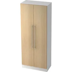 Aktenschrank Office Braun/Weiss Holz 80 cm 42 cm 200.4 cm - Farbe: eiche, weiss - Material: Holzwerkstoff - Aktenschrank