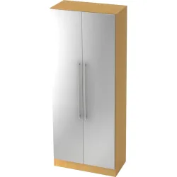 Aktenschrank Office Silber/Braun Holz 80 cm 42 cm 200.4 cm - Farbe: Silber, Buche Dekor - Material: Holzwerkstoff - Aktenschrank