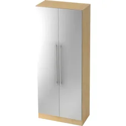 Aktenschrank Office Silber/Braun Holz 80 cm 42 cm 200.4 cm - Farbe: Silber, Ahorn Dekor - Material: Holzwerkstoff - Aktenschrank