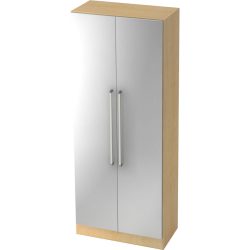Aktenschrank Office Silber/Braun Holz 80 cm 42 cm 200.4 cm - Farbe: Silber, Ahorn Dekor - Material: Holzwerkstoff - Aktenschrank