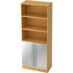 Aktenschrank Office Silber Holz 80 cm 42 cm 200.4 cm - Material: Holzwerkstoff - Aktenschrank