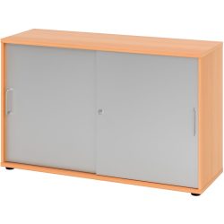 Aktenschrank Office Silber Holz 120 cm 40 cm 74.8 cm - Material: Holzwerkstoff - Aktenschrank
