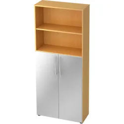 Regal Office Silber Holz 80 cm 188 cm - Material: Holzwerkstoff - Regal