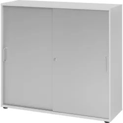Aktenschrank Office Silber Holz 120 cm 40 cm 110 cm - Material: Holzwerkstoff - Aktenschrank