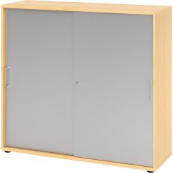 Aktenschrank Office Silber Holz 120 cm 40 cm 110 cm - Material: Holzwerkstoff - Aktenschrank