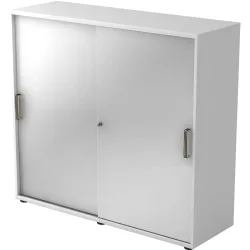 Hammerbacher Schiebetürenschrank 3FH SG Weiß, Silber 1.200 x 400 x 1.100 mm