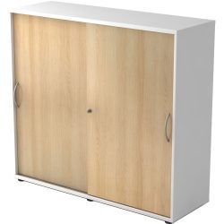 Aktenschrank Office Braun/Weiss Holz 120 cm 40 cm 110 cm - Farbe: Eiche Dekor, weiss - Material: Holzwerkstoff - Aktenschrank