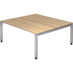Schreibtisch Office Braun Holz 180 cm - Farbe: eiche - Material: Holzwerkstoff - Schreibtisch