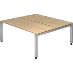 Schreibtisch Office Braun Holz 180 cm - Farbe: eiche - Material: Holzwerkstoff - Schreibtisch