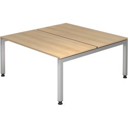 Schreibtisch Office Braun Holz 160 cm - Farbe: eiche - Material: Holzwerkstoff - Schreibtisch