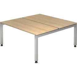 Schreibtisch Office Braun Holz 160 cm - Farbe: eiche - Material: Holzwerkstoff - Schreibtisch