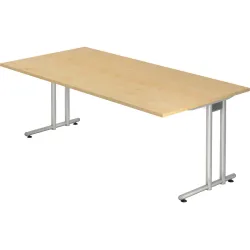 Schreibtisch Office Holz 200 cm - Farbe: Ahorn - Material: Holzwerkstoff - Schreibtisch