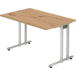 Schreibtisch Office Braun Holz 120 cm - Farbe: Asteiche - Material: Holzwerkstoff - Schreibtisch