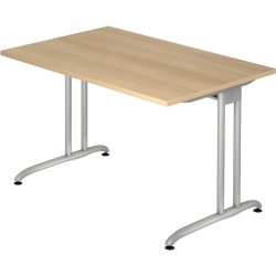 Schreibtisch Office Braun Holz 120 cm - Farbe: eiche - Material: Holzwerkstoff - Schreibtisch