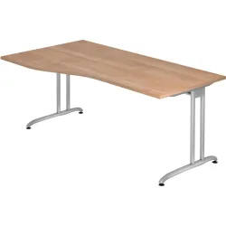 Schreibtisch Office Braun Holz 180 cm - Farbe: Nussbaum - Material: Holzwerkstoff - Schreibtisch