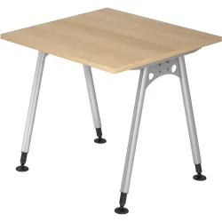 Schreibtisch Office Braun Holz 80 cm Höhenverstellbar (manuell) - Farbe: eiche - Material: Holzwerkstoff - Schreibtisch