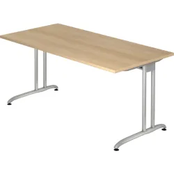 Schreibtisch Office Braun Holz 160 cm - Farbe: eiche - Material: Holzwerkstoff - Schreibtisch