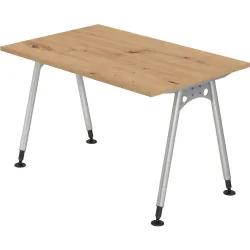 Schreibtisch Office Braun Holz 120 cm - Farbe: Asteiche - Material: Holzwerkstoff - Schreibtisch
