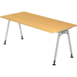 Schreibtisch Office Braun Holz 180 cm Höhenverstellbar (manuell) - Farbe: buche - Material: Holzwerkstoff - Schreibtisch
