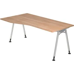 Schreibtisch Office Braun Holz 180 cm - Farbe: Nussbaum - Material: Holzwerkstoff - Schreibtisch
