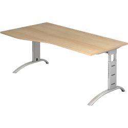 Schreibtisch Office Braun Holz 180 cm - Farbe: eiche - Material: Holzwerkstoff - Schreibtisch
