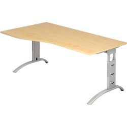 Schreibtisch Office Holz 180 cm Höhenverstellbar (manuell) - Farbe: Ahorn - Material: Holzwerkstoff - Schreibtisch