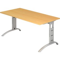 Schreibtisch Office Braun Holz 160 cm Höhenverstellbar (manuell) - Farbe: buche - Material: Holzwerkstoff - Schreibtisch