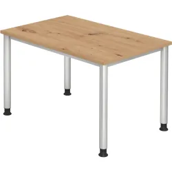 Schreibtisch Office Braun Holz 120 cm Höhenverstellbar (manuell) - Farbe: Asteiche - Material: Holzwerkstoff - Schreibtisch