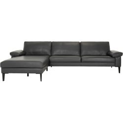 Ecksofa Devin Grau Leder 312 cm 180 cm - Farbe: anthrazit - Material: Echtleder - Möbel Konfigurator: Traummöbel individuell zusammenstellen - Ecksofa