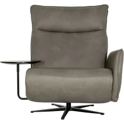 Sessel Lidja Braun/Grau Leder 85 cm 92 cm - Farbe: taupe - Möbel Konfigurator: Traummöbel individuell zusammenstellen - Sessel