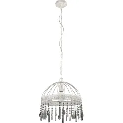 Eglo Pendellampe Steeleville Braun/Weiss Stahl 41 cm 120 cm - Farbe: weiss/braun - Pendellampe