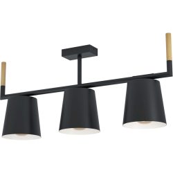 Eglo Deckenlampe Lacey Braun/Schwarz Stahl/Holz 16 cm 33.5 cm - Material: Holz/Stahl - Deckenlampe