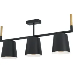 Eglo Deckenlampe Lacey Braun/Schwarz Stahl/Holz 16 cm 33.5 cm - Material: Holz/Stahl - Deckenlampe