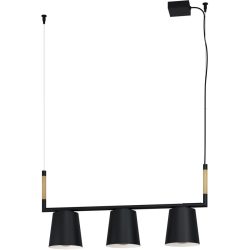 Eglo Pendellampe Lacey Braun/Schwarz Stahl/Holz 16 cm 110 cm - Material: Holz/Stahl - Pendellampe