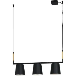 Eglo Pendellampe Lacey Braun/Schwarz Stahl/Holz 16 cm 110 cm - Material: Holz/Stahl - Pendellampe
